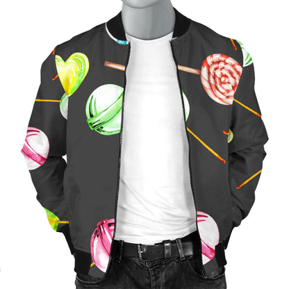 Lollipop Pattern Print Design LL02 Men Bomber Jacket