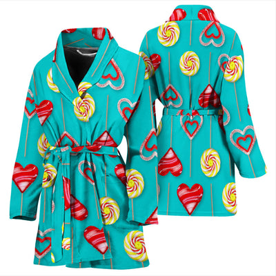 Lollipop Pattern Print Design LL06 Women Bathrobe