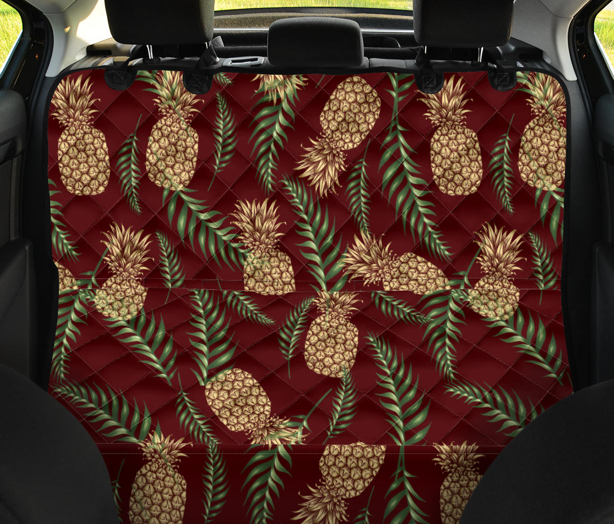Pineapple Pattern Print Design PP013 Rear Dog  Seat Cover