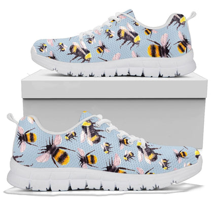 Bee Pattern Print Design BEE08 Sneakers White Bottom Shoes