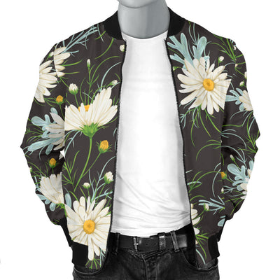 Daisy Pattern Print Design DS08 Men Bomber Jacket