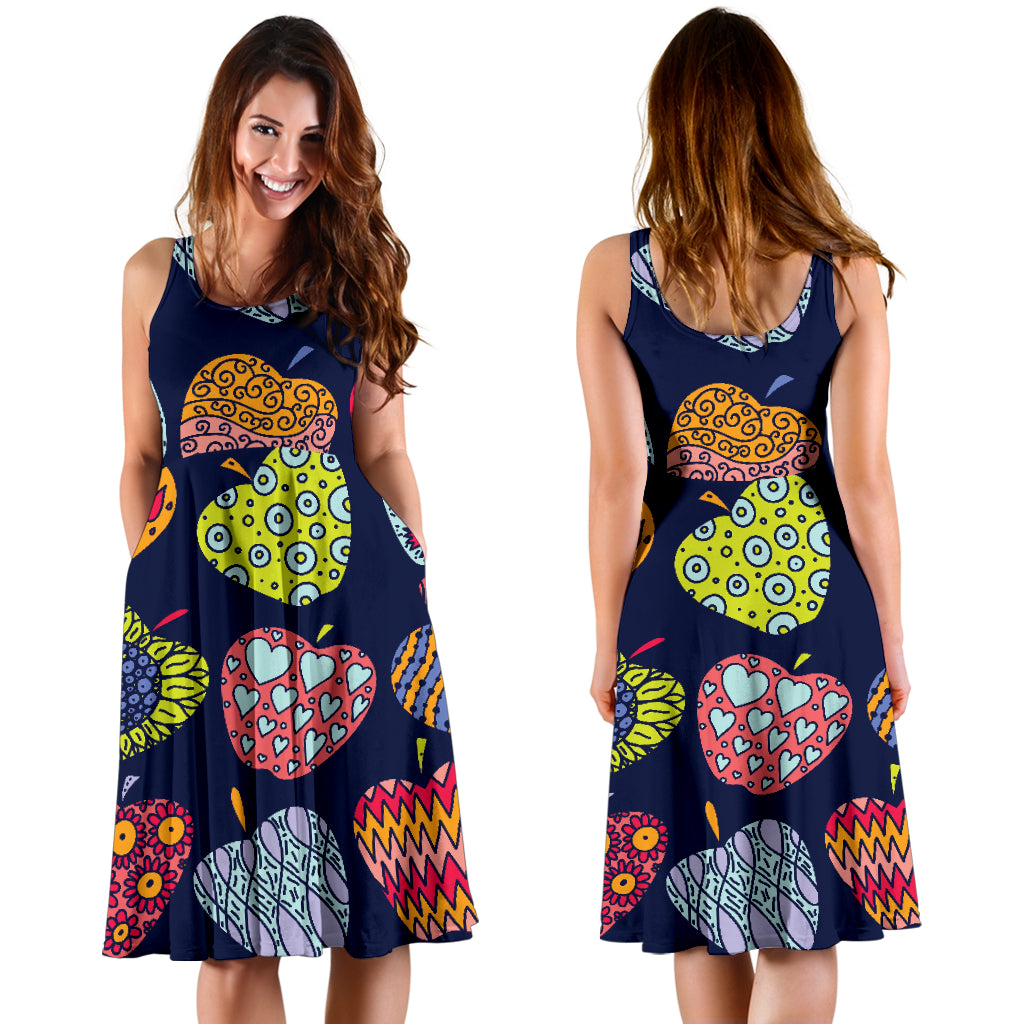 Apple Pattern Print Design AP05 Midi Dress