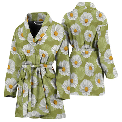 Daisy Pattern Print Design DS06 Women Bathrobe