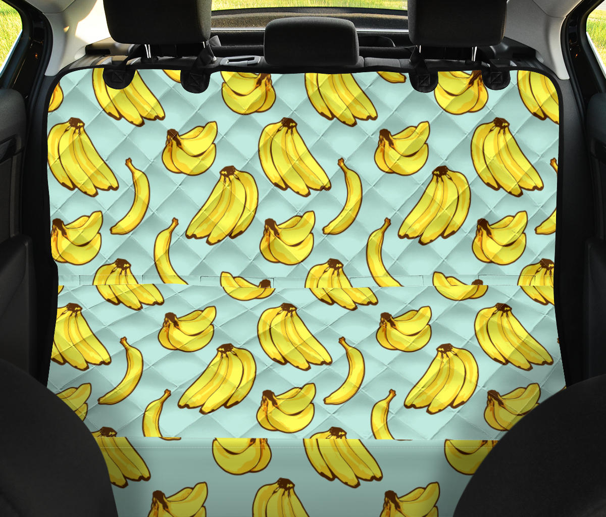 Banana Pattern Print Design BA04 Rear Dog  Seat Cover
