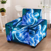 Blue Neon Sea Turtle Print Armchair Slipcover