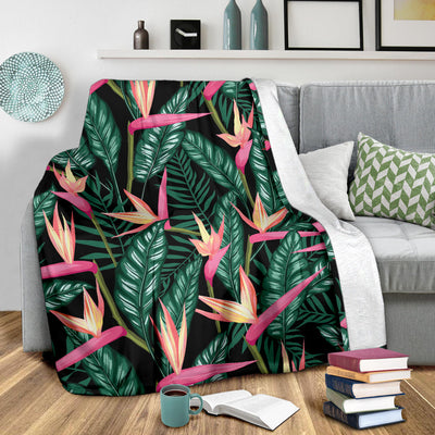 Bird Of Paradise Pattern Print Design BOP03 Fleece Blanket