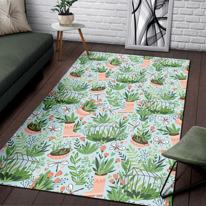 Gardening Pattern Print Design G04 Area Rugs