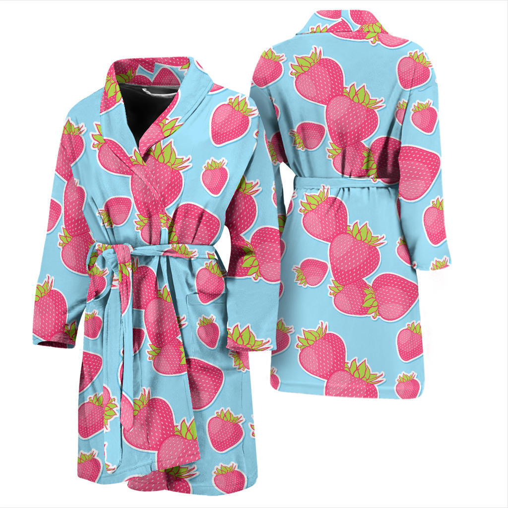 Strawberry Pattern Print Design SB04 Men Bathrobe