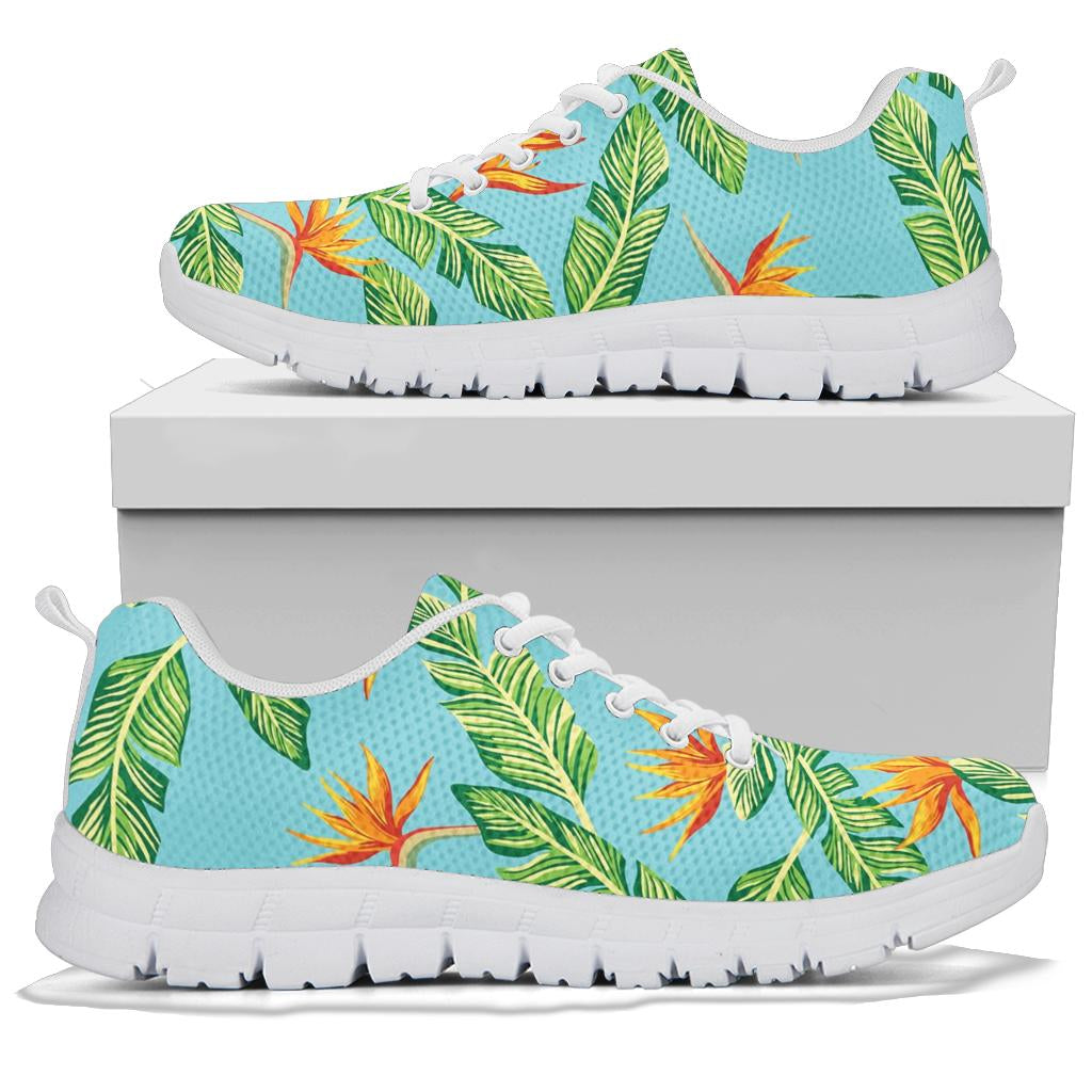 Bird Of Paradise Pattern Print Design BOP04 Sneakers White Bottom Shoes