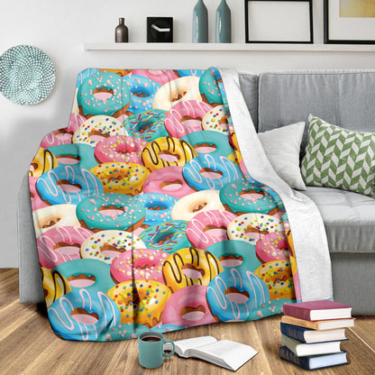 Donut Pattern Print Design DN01 Fleece Blanket