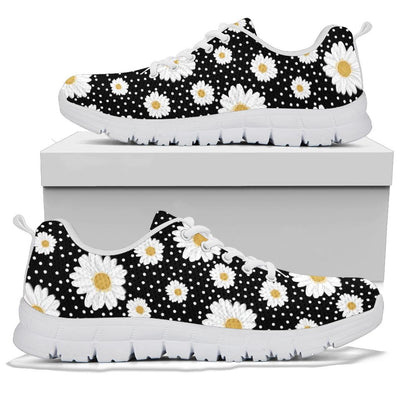 Daisy Pattern Print Design DS02 Sneakers White Bottom Shoes