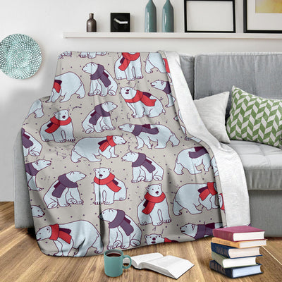 Polar Bear Pattern Print Design PB04 Fleece Blanket