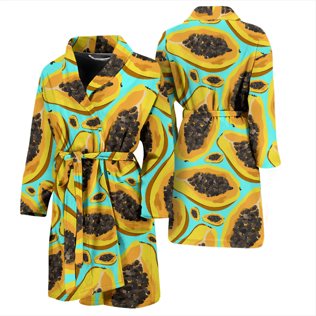 Papaya Pattern Print Design PP03 Men Bathrobe
