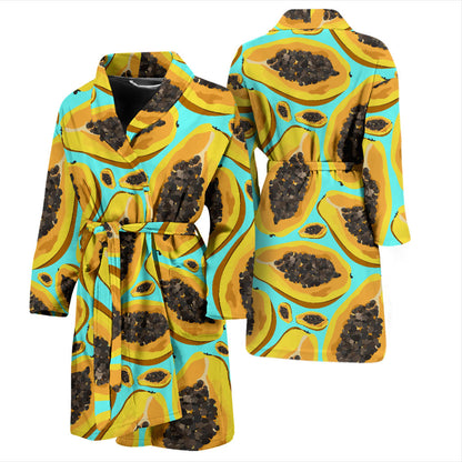 Papaya Pattern Print Design PP03 Men Bathrobe