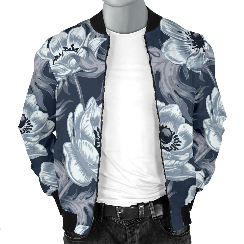 Anemone Pattern Print Design AM09 Men Bomber Jacket