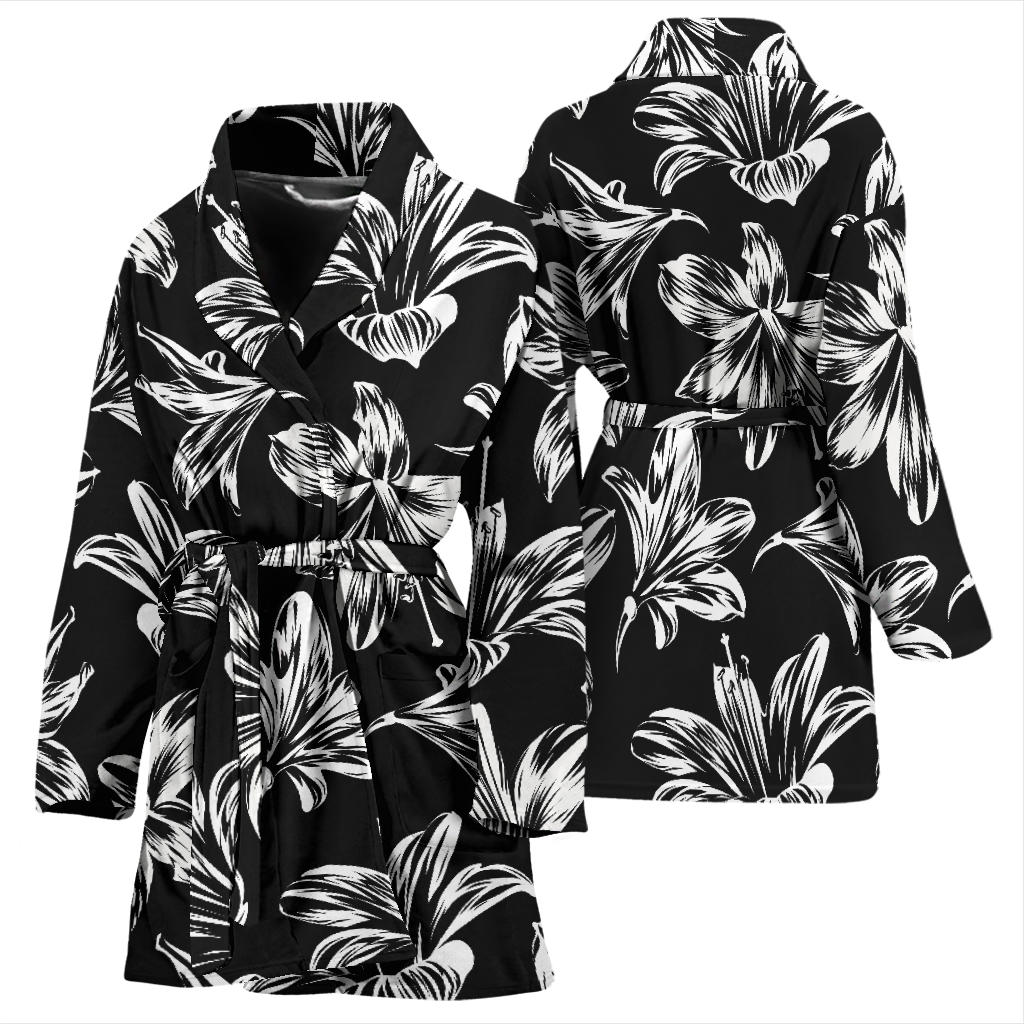 Amaryllis Pattern Print Design AL04 Women Bathrobe