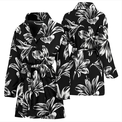Amaryllis Pattern Print Design AL04 Women Bathrobe