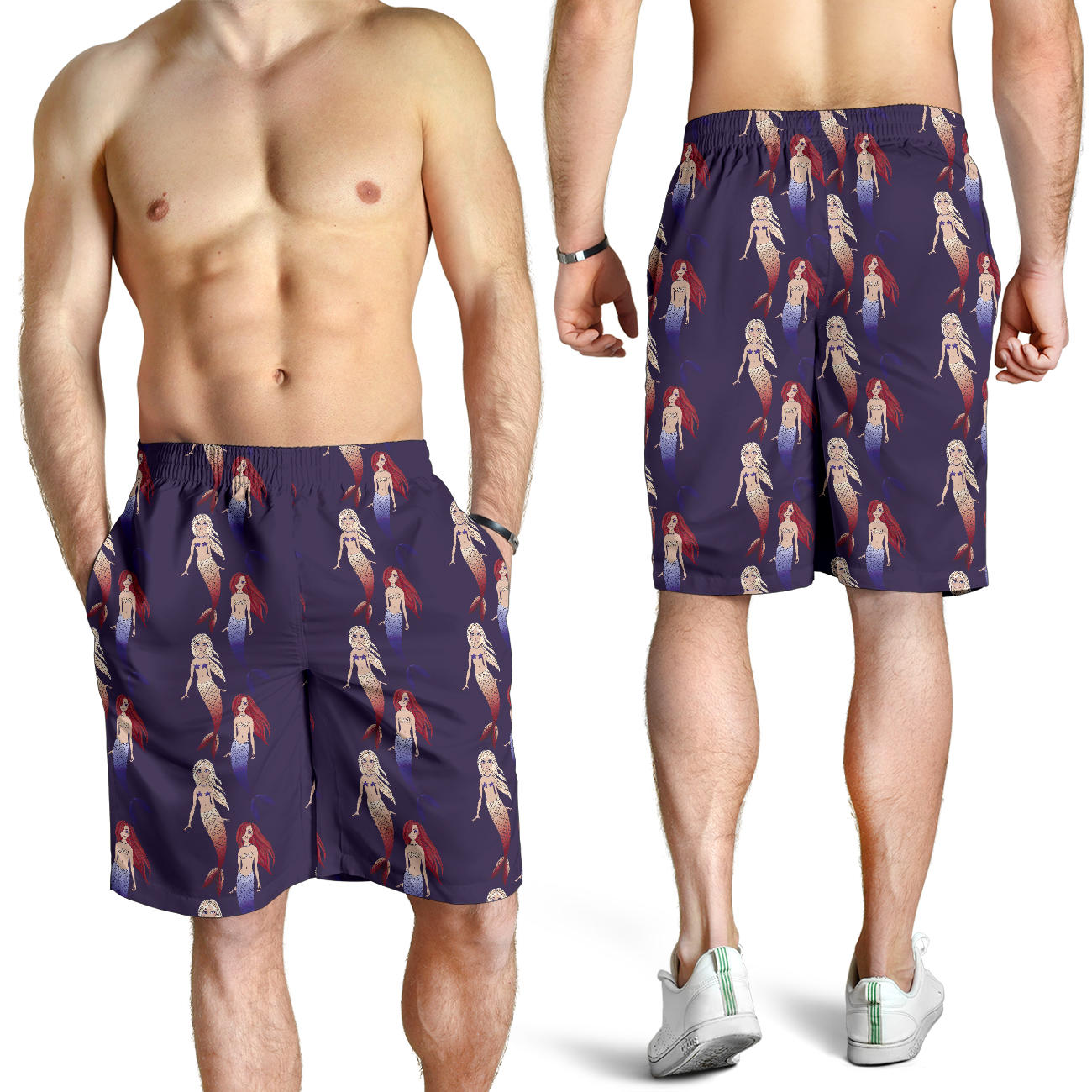 Mermaid Pattern Print Design 02 Mens Shorts