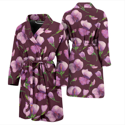 Peony Pattern Print Design PE010 Men Bathrobe