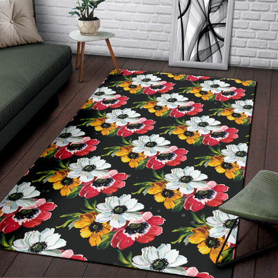 Anemone Pattern Print Design AM07 Area Rugs