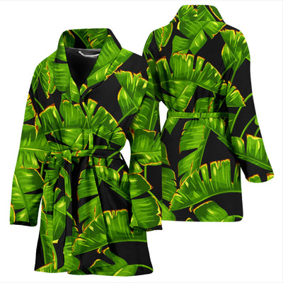 Banana Leaf Pattern Print Design BL06 Women Bathrobe