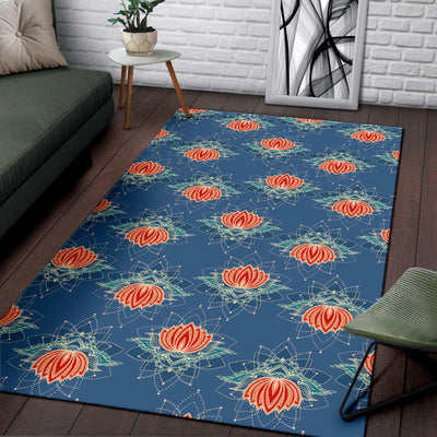 Lotus Boho Pattern Print Design LO07 Area Rugs