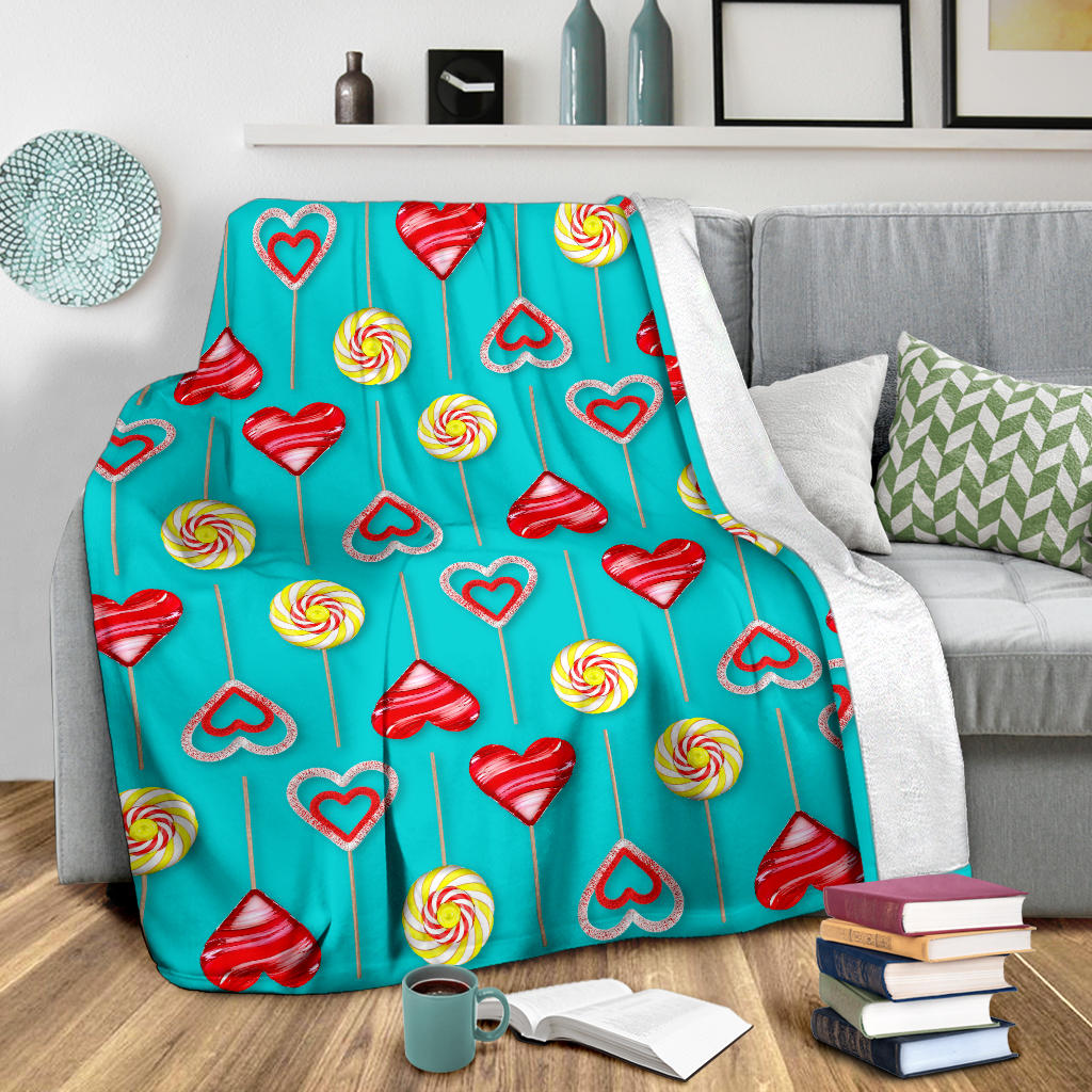Lollipop Pattern Print Design LL06 Fleece Blanket
