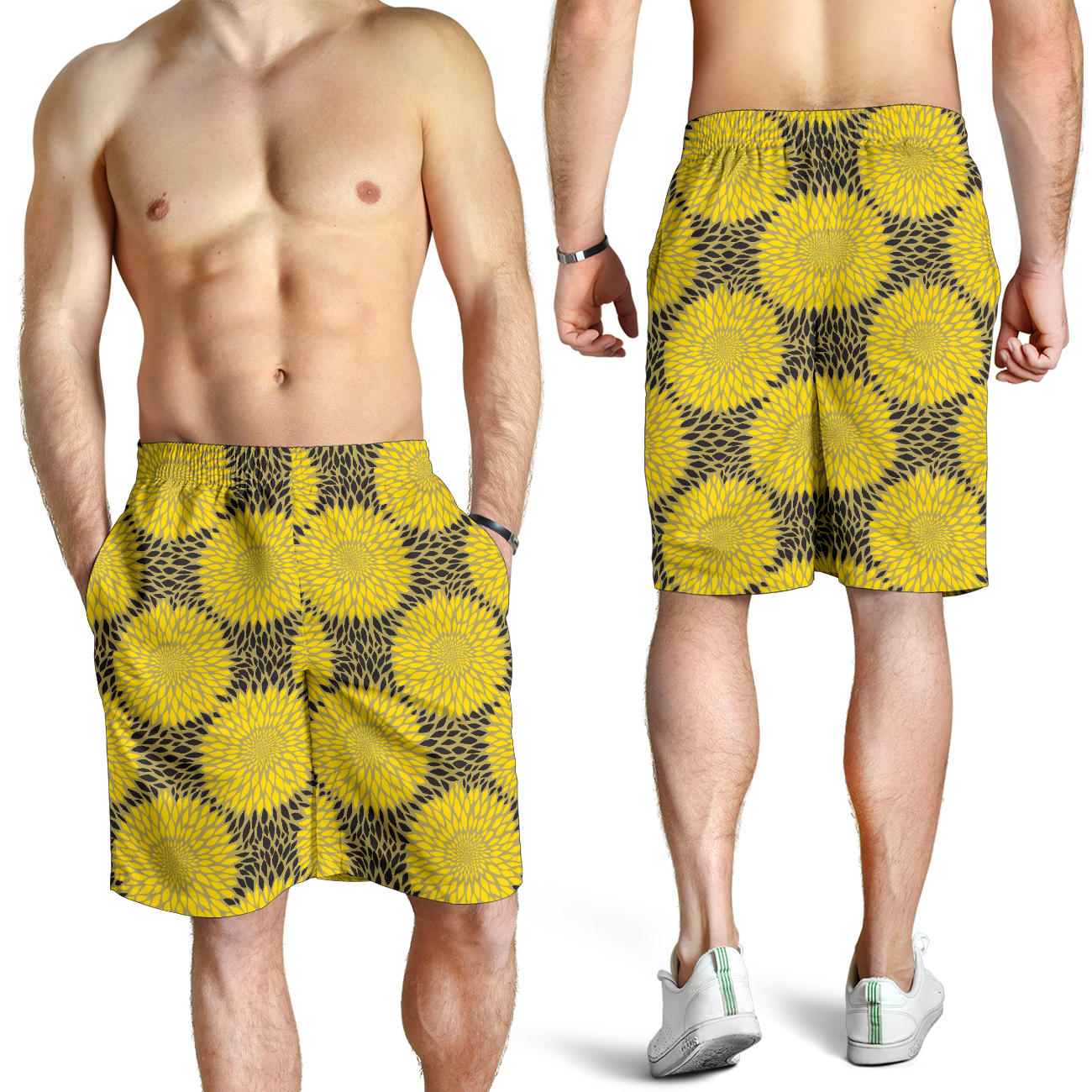 Sunflower Pattern Print Design SF06 Mens Shorts