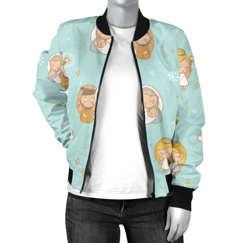 Christian Pattern Print Design 01 Women's Bomber Jacket