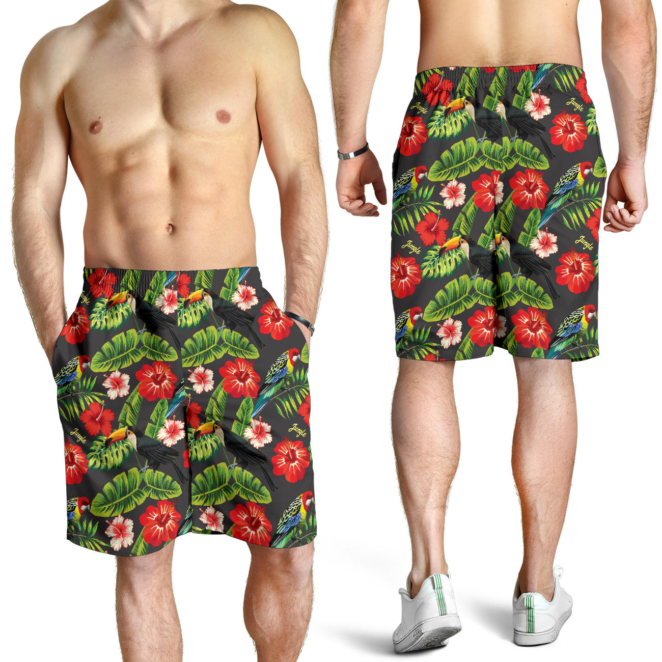 Tropical Flower Pattern Print Design TF04 Mens Shorts