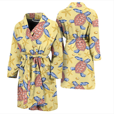 Sea Turtle Pattern Print Design T06 Men Bathrobe