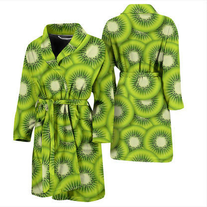 Kiwi Pattern Print Design KW01 Men Bathrobe