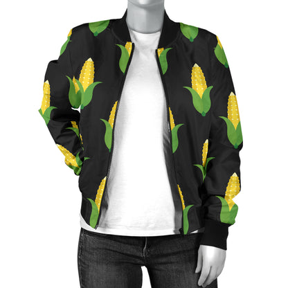 Corn Pattern Print Design 05 Women's Bomber Jacket