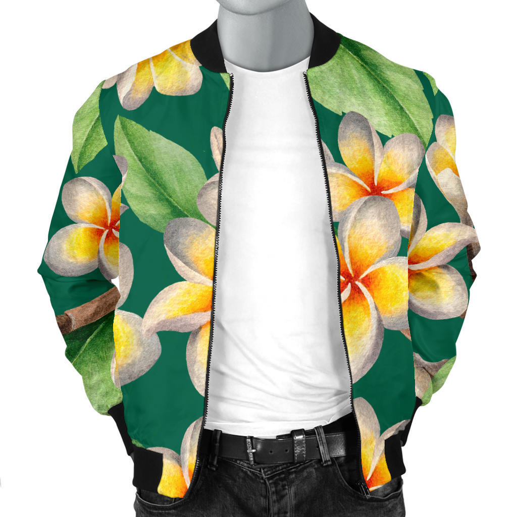 Plumeria Pattern Print Design PM07 Men Bomber Jacket