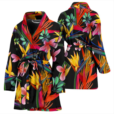 Tropical Flower Pattern Print Design TF015 Women Bathrobe