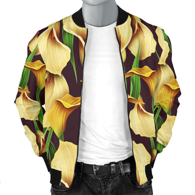 Lily Pattern Print Design LY013 Men Bomber Jacket