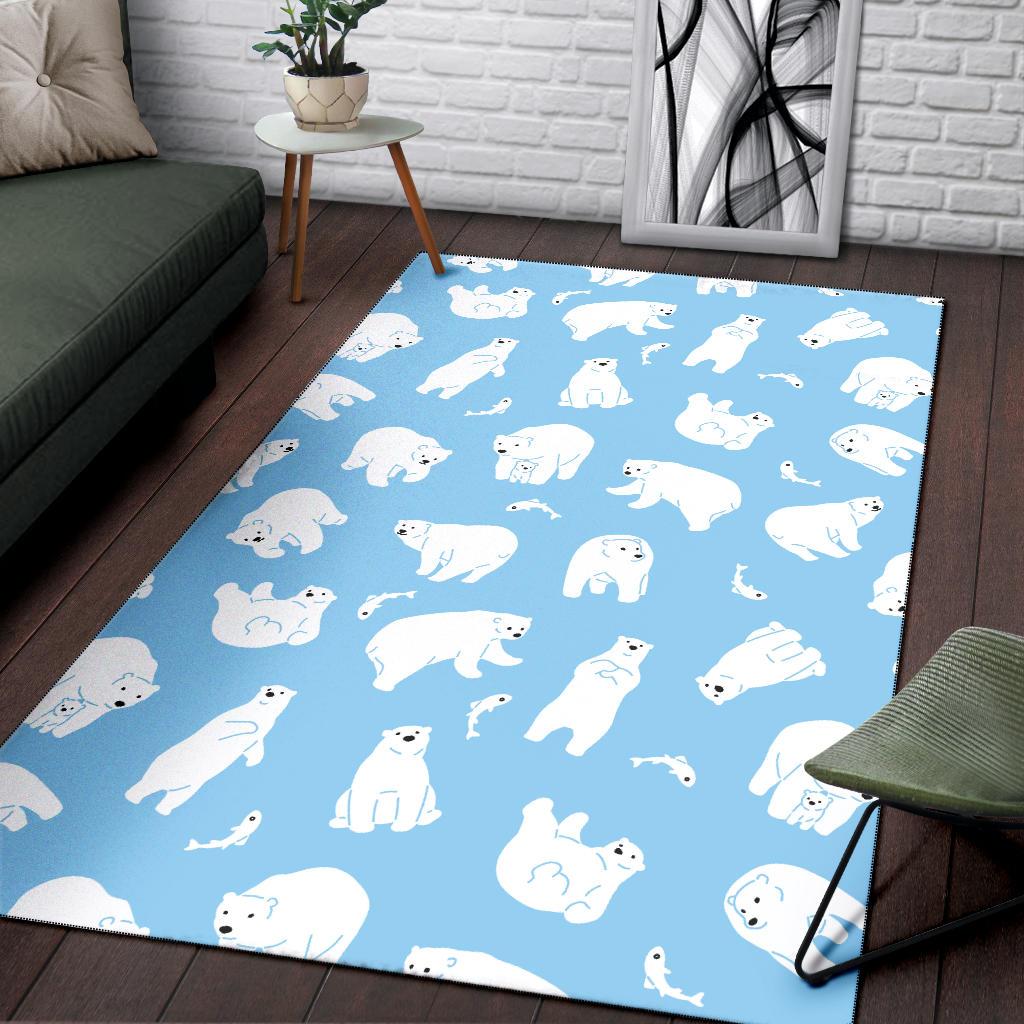 Polar Bear Pattern Print Design PB01 Area Rugs