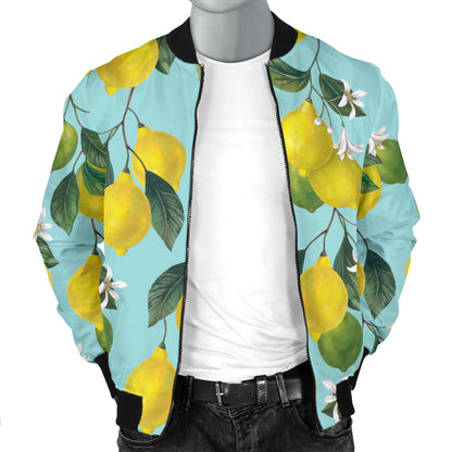 Lemon Pattern Print Design LM05 Men Bomber Jacket