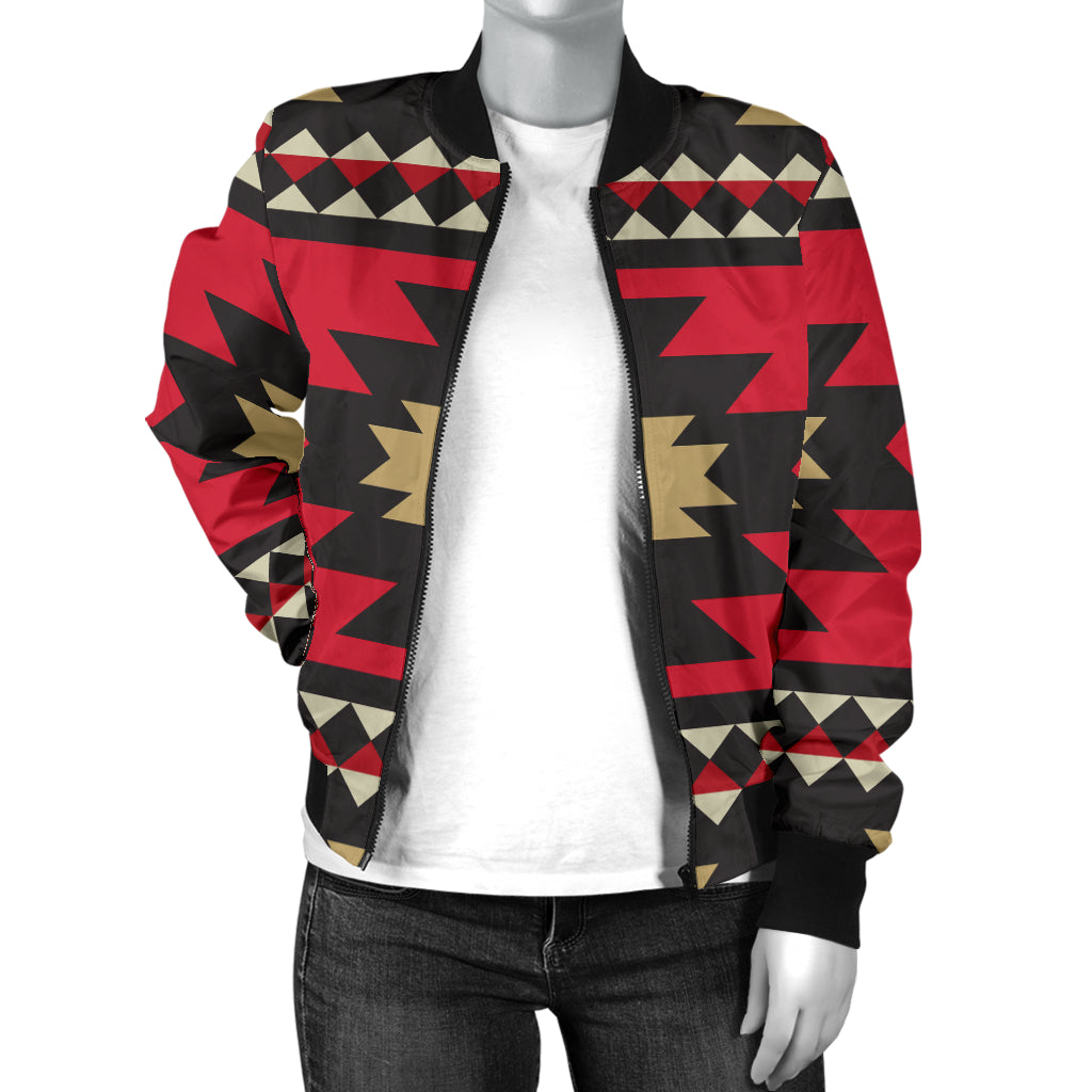 Navajo Pattern Print Design A04 Women's Bomber Jacket