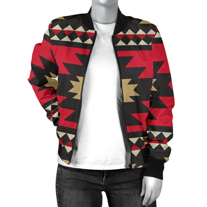 Navajo Pattern Print Design A04 Women's Bomber Jacket