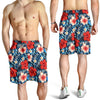 Red Hibiscus Blue Scene Mens Shorts