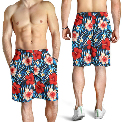 Red Hibiscus Blue Scene Mens Shorts