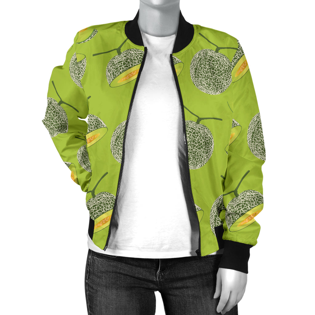 Cantaloupe Pattern Print Design 03 Women's Bomber Jacket