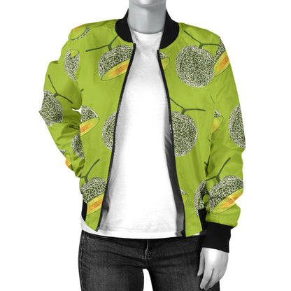 Cantaloupe Pattern Print Design 03 Women's Bomber Jacket