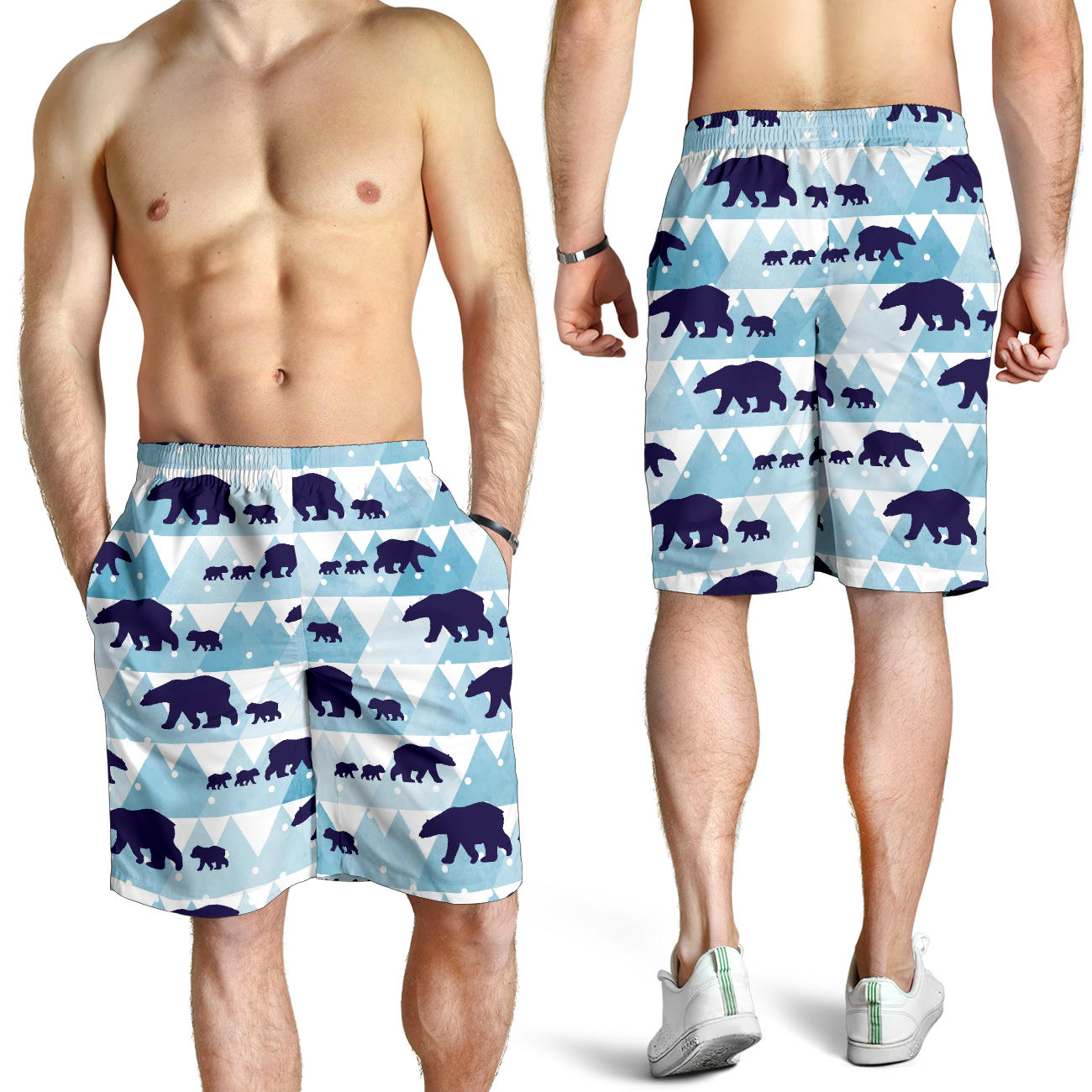 Bear Pattern Print Design BE01 Mens Shorts