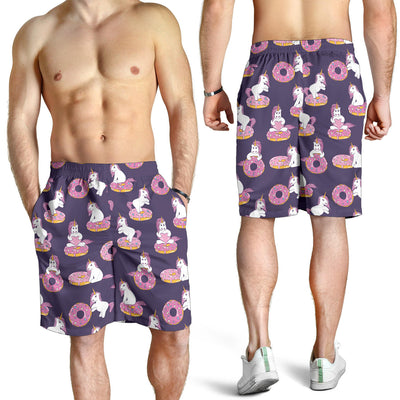 Donut Unicorn Pattern Print Design DN011 Mens Shorts