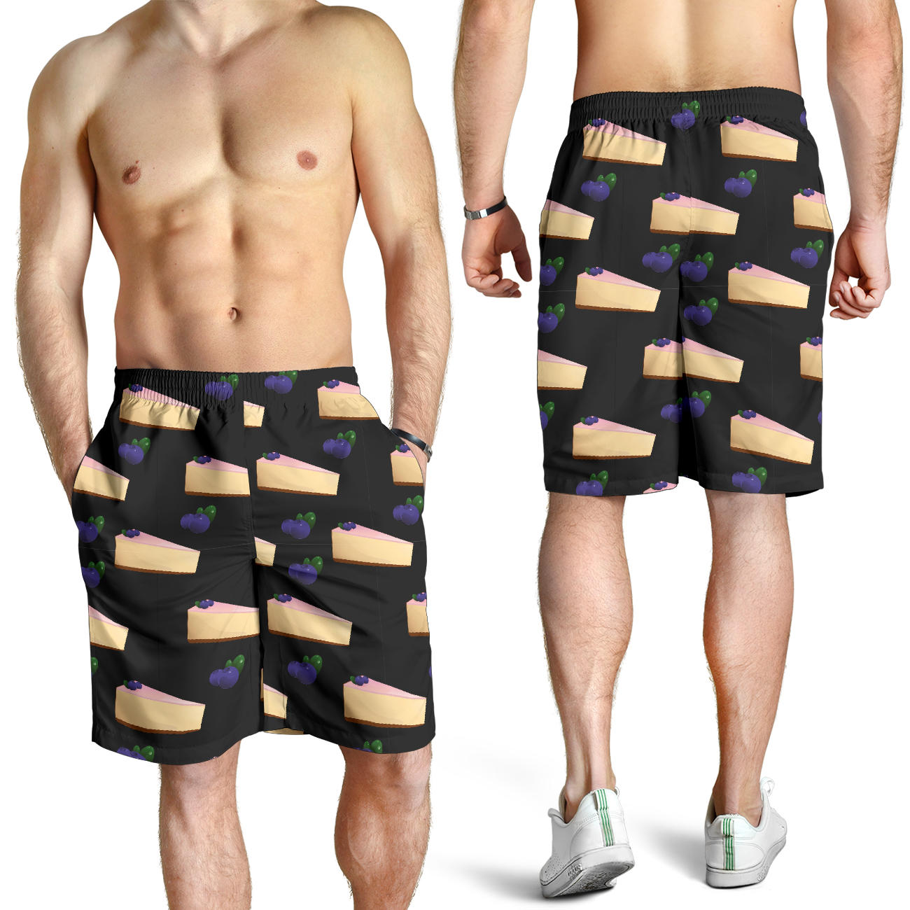 Cheesecake blueberry Pattern Print Design CK01 Mens Shorts