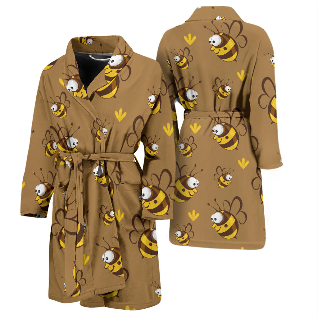 Bee Pattern Print Design BEE09 Men Bathrobe