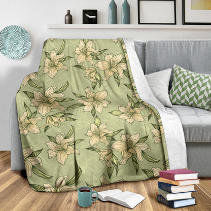 Lily Pattern Print Design LY06 Fleece Blanket