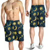 Gold Sun Moon Face  Mens Shorts